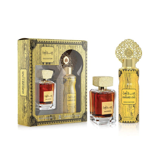 My Perfumes "Khashab & Oud" Gold EDP 100ML + DEO 200ML (Gift Set)